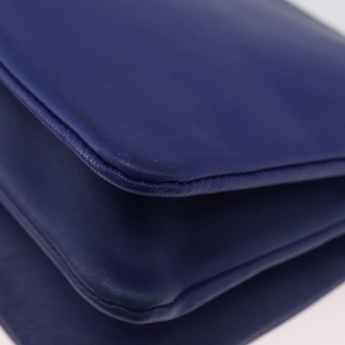 Celine Trio Leather Blue Leather Shoulder Bag Bag (Pre-Owned)