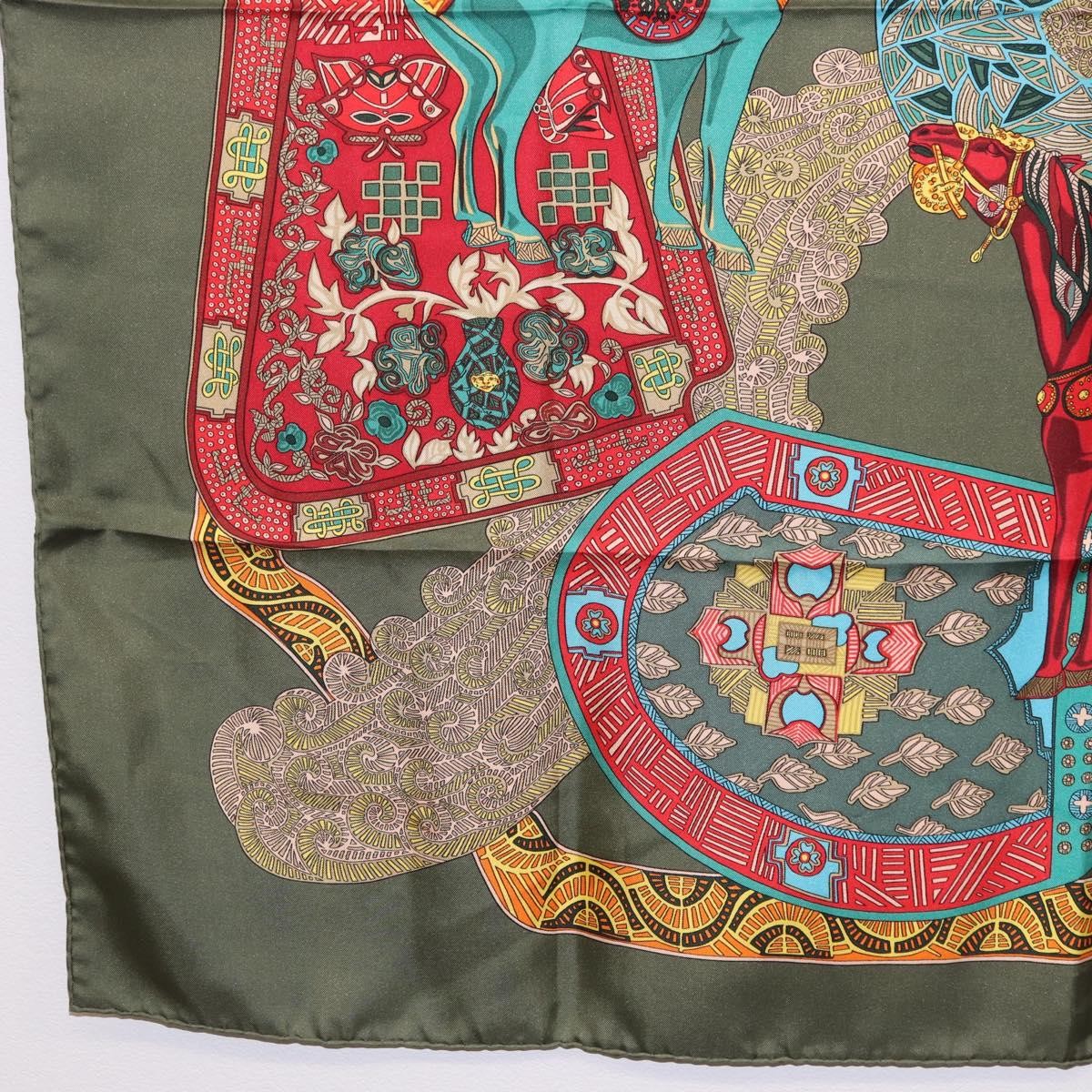 Hermes Carré 90 Silk Multicolor Khaki Silk Scarve & Shawl Accessory (Pre-Owned)