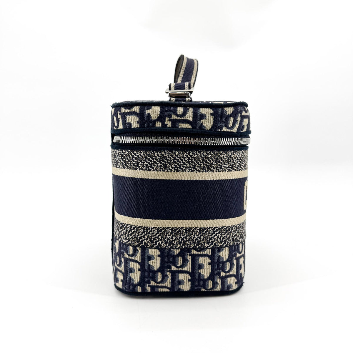 Christian Dior Diortravel Vanity Case Oblique Canvas Beige Canvas Handbag (Pre-Owned)