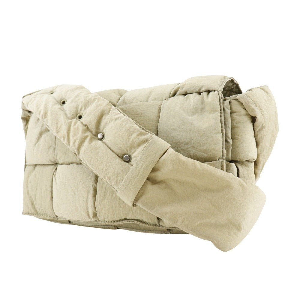 Bottega Veneta Padded Tech Cassette Intrecciato Nylon Khaki Nylon Shoulder Bag Bag (Pre-Owned)