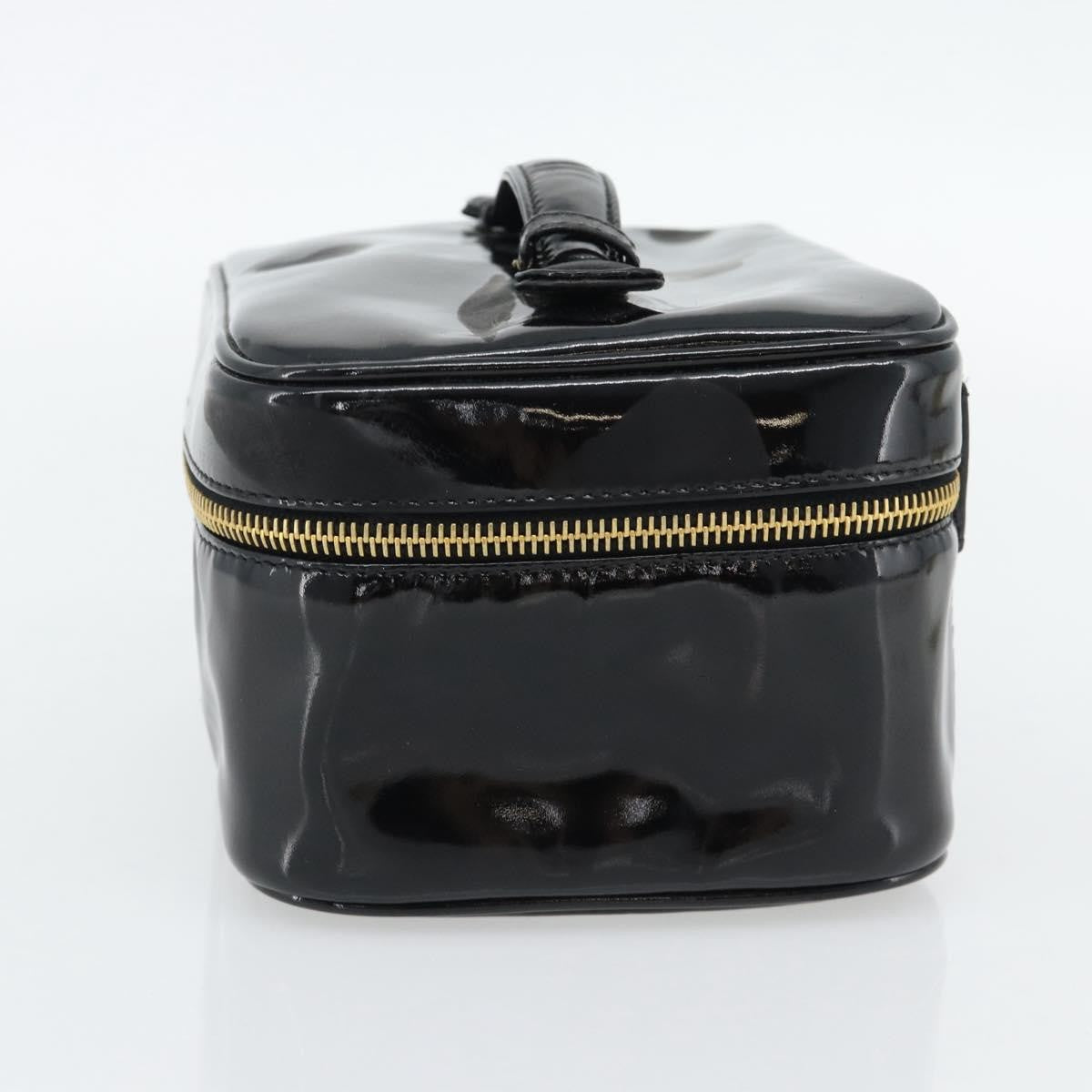 Chanel Vintage Timeless Cosmetic Case Patent Black Patent_Leather Handbag (Pre-Owned)