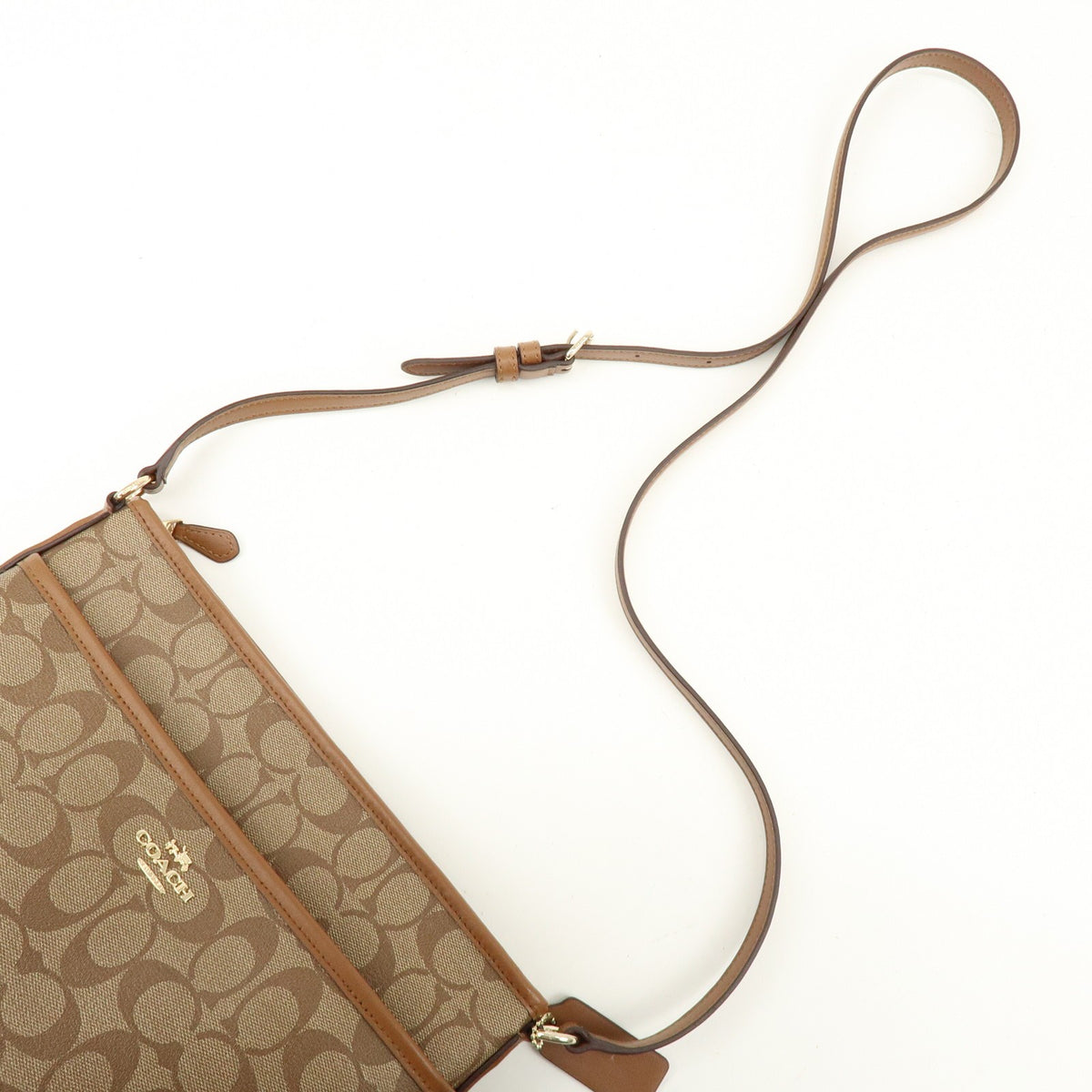 Coach Shoulder Canvas Brown Canvas Handbag (Pre-Owned)