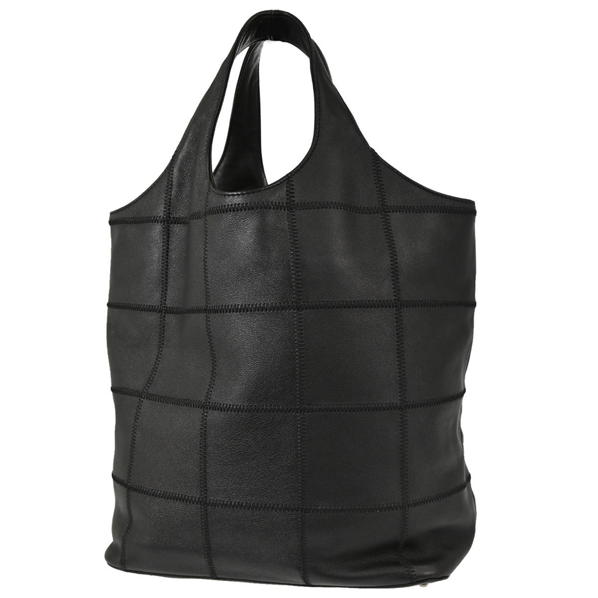 Chanel Square Stitch Tassel Hobo Quilted Leather Black Leather Shoulder Bag Bag (Pre-Owned)