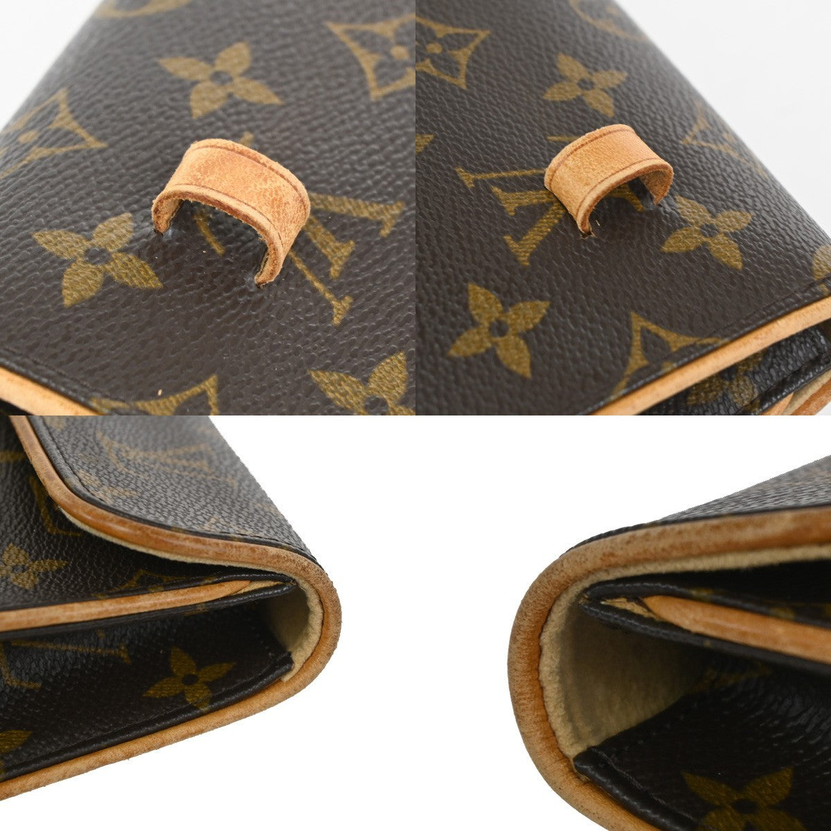 Louis Vuitton Florentine Waist Monogram Canvas Brown Leather Clutche & Pouche Bag (Pre-Owned)