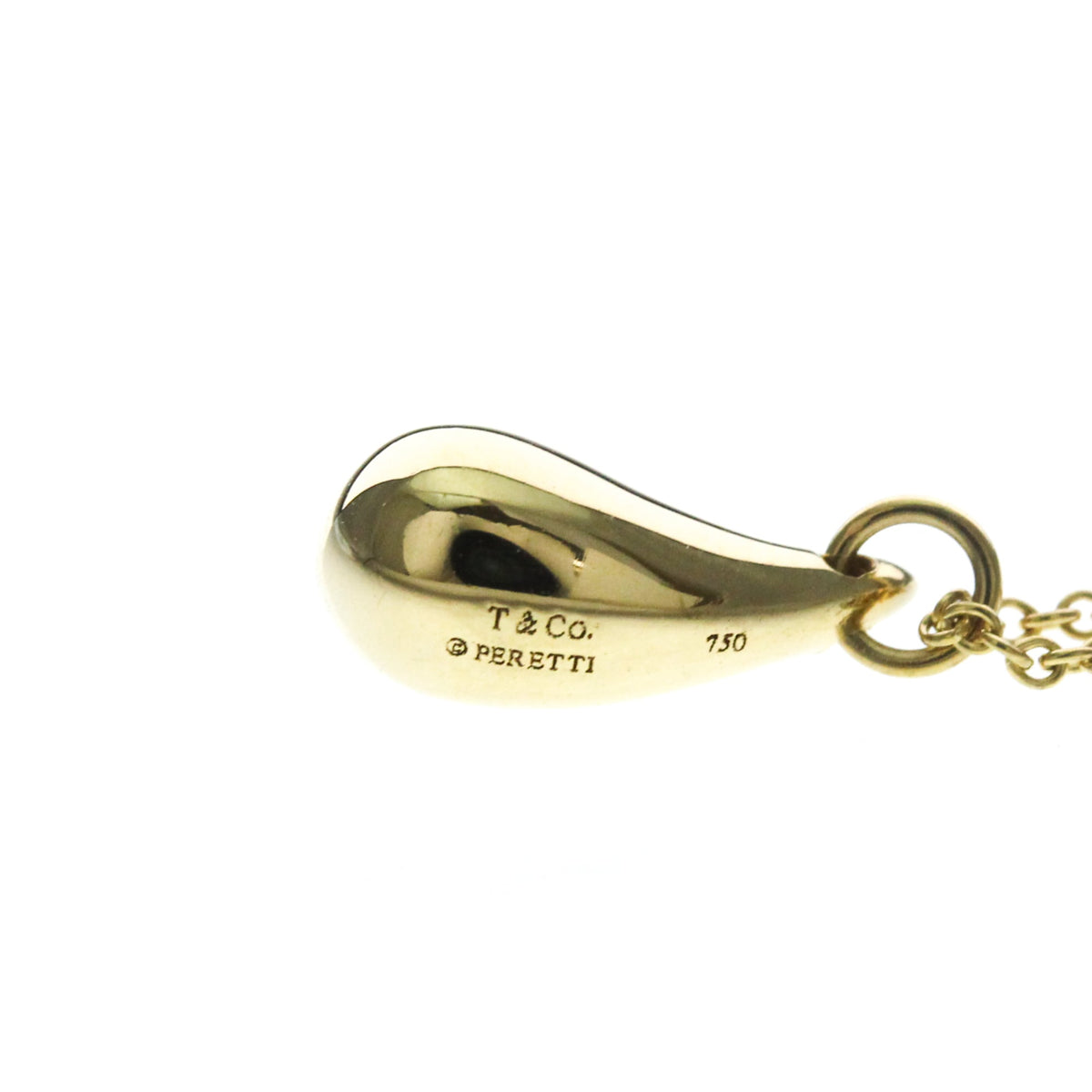 Tiffany & Co. Elsa Peretti Teardrop Pendant 18K Yellow Gold Gold Yellow_Gold Necklace Jewelry (Pre-Owned)