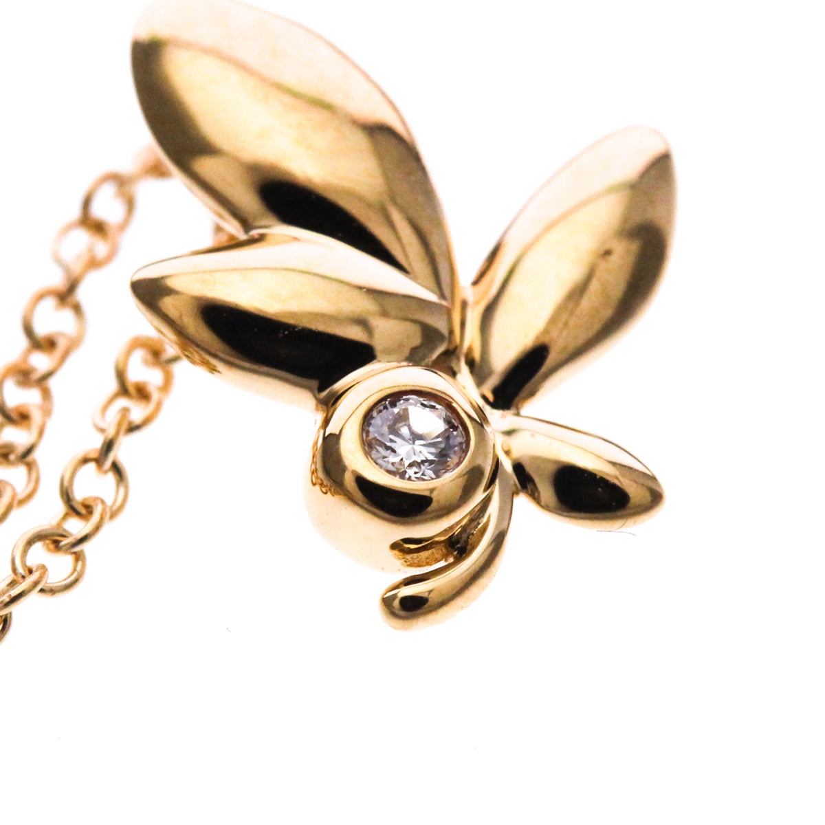 Tiffany & Co. Paloma Picasso Olive Leaf Pendant 18K Rose Gold With Diamond Gold Pink_Gold Necklace Jewelry (Pre-Owned)