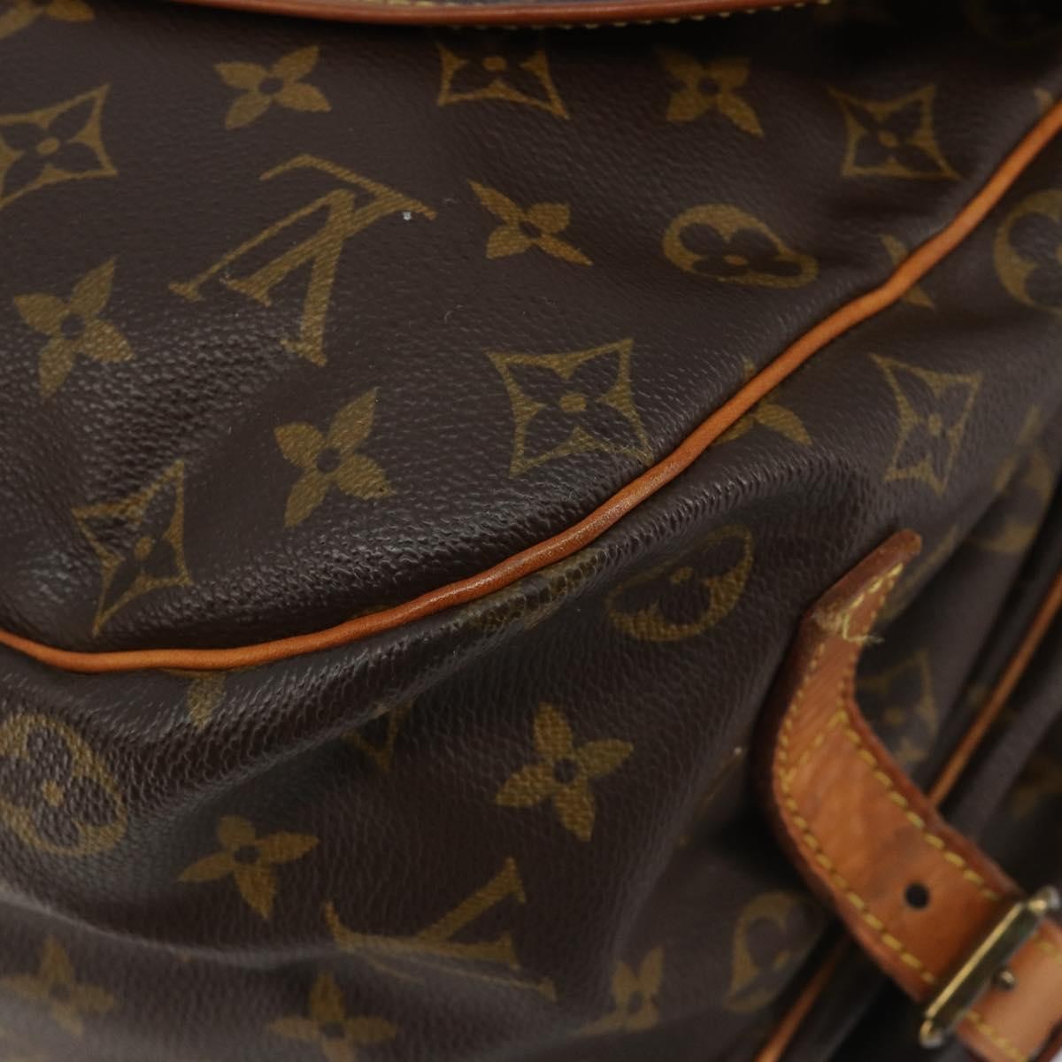 Louis Vuitton Saumur Monogram Canvas Brown Canvas Shoulder Bag Bag (Pre-Owned)