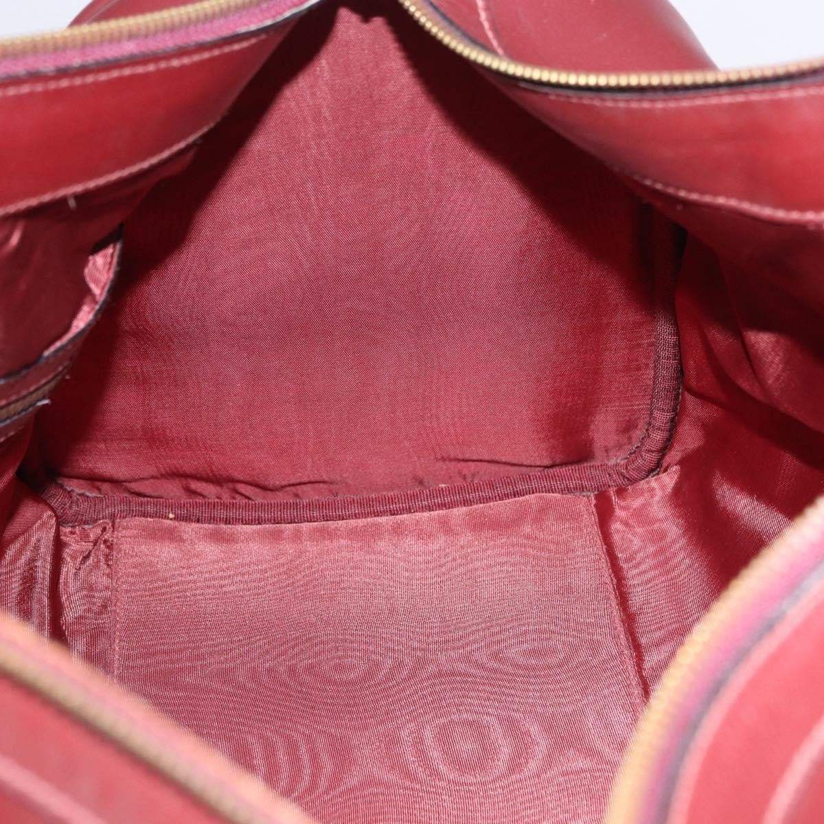 Cartier Must De Cartier Boston Leather Burgundy Leather Travel Bag Bag (Pre-Owned)