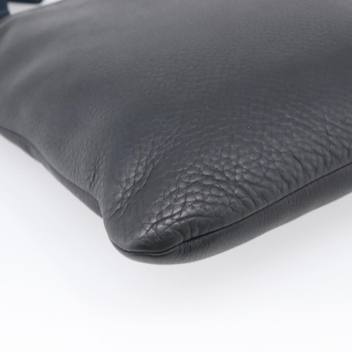 Saint Laurent Vintage Shoulder Bag Leather Black Leather Shoulder Bag Bag (Pre-Owned)