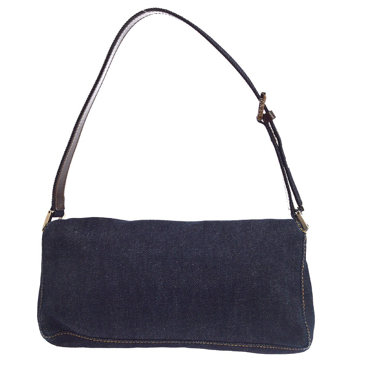 Fendi Convertible Baguette Denim Blue Denim_Jeans Handbag (Pre-Owned)
