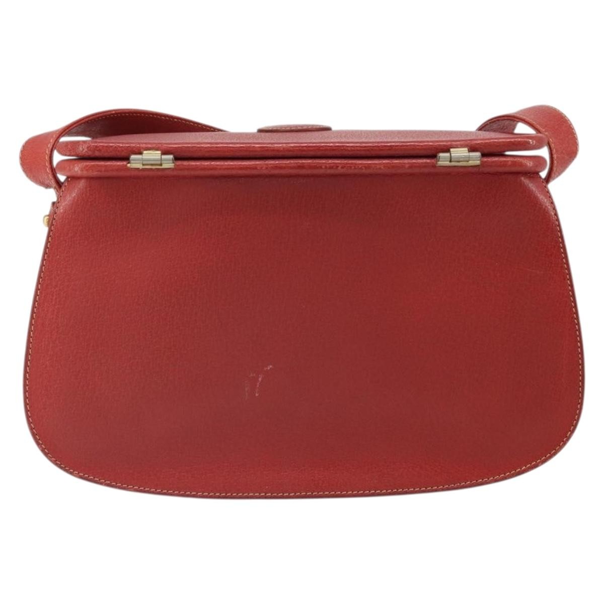 Gucci Vintage Leather Red Leather Shoulder Bag Bag (Pre-Owned)