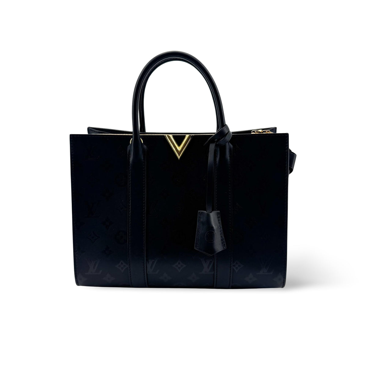 Louis Vuitton Very Monogram Leather Black Leather Tote Bag Bag (Pre-Owned)