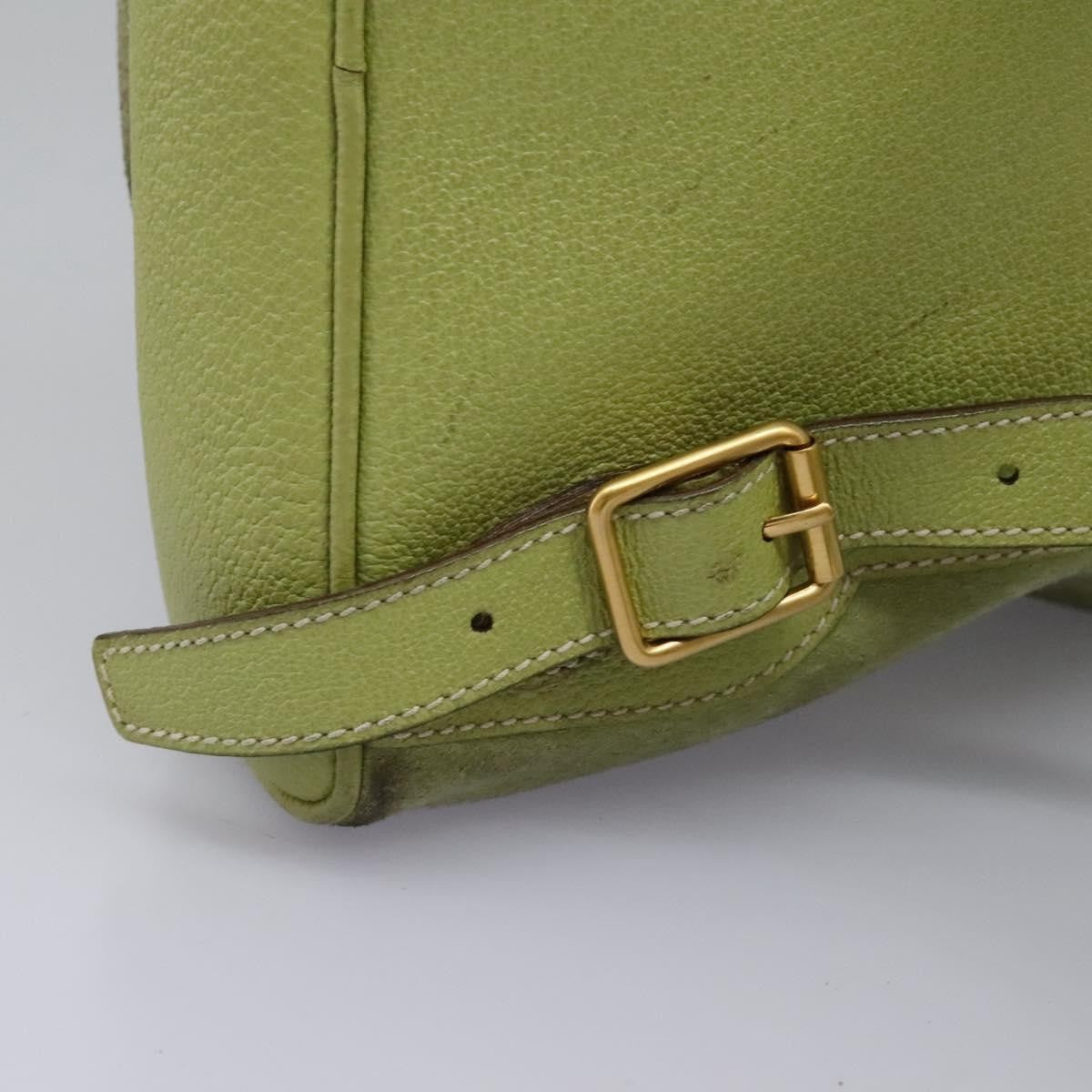 Gucci Gucci Bamboo Daim Green Suede Backpack Bag (Pre-Owned)