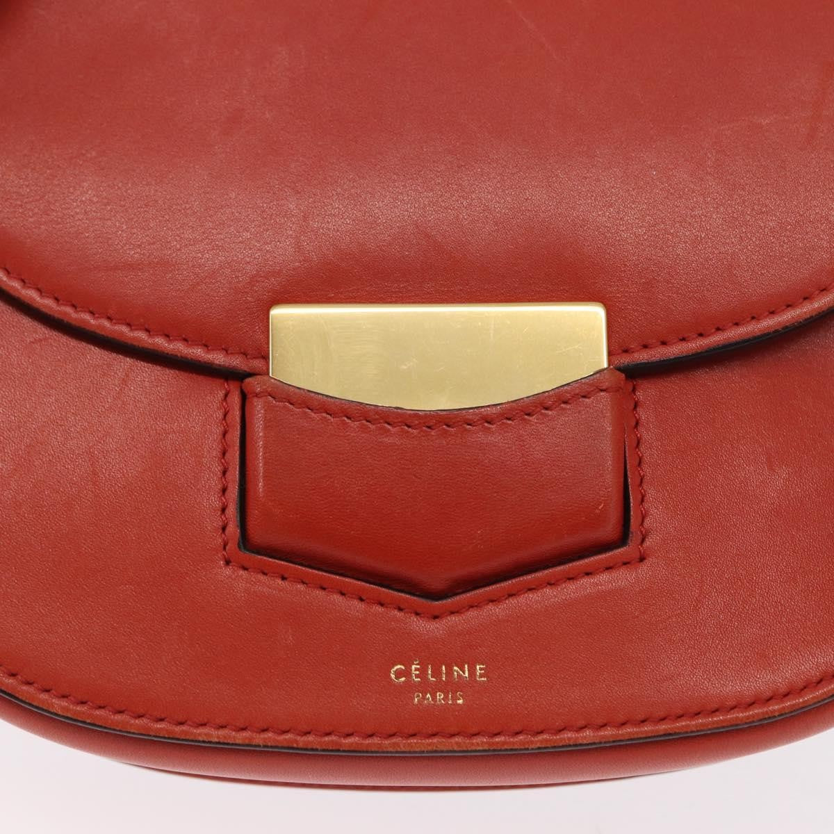 Celine Trotteur Messenger Calfskin Orange Leather Shoulder Bag Bag (Pre-Owned)