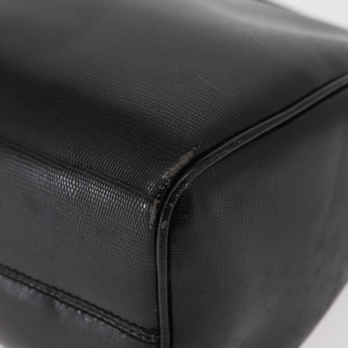Celine Vintage Circle Logo Leather Black Leather Shoulder Bag Bag (Pre-Owned)