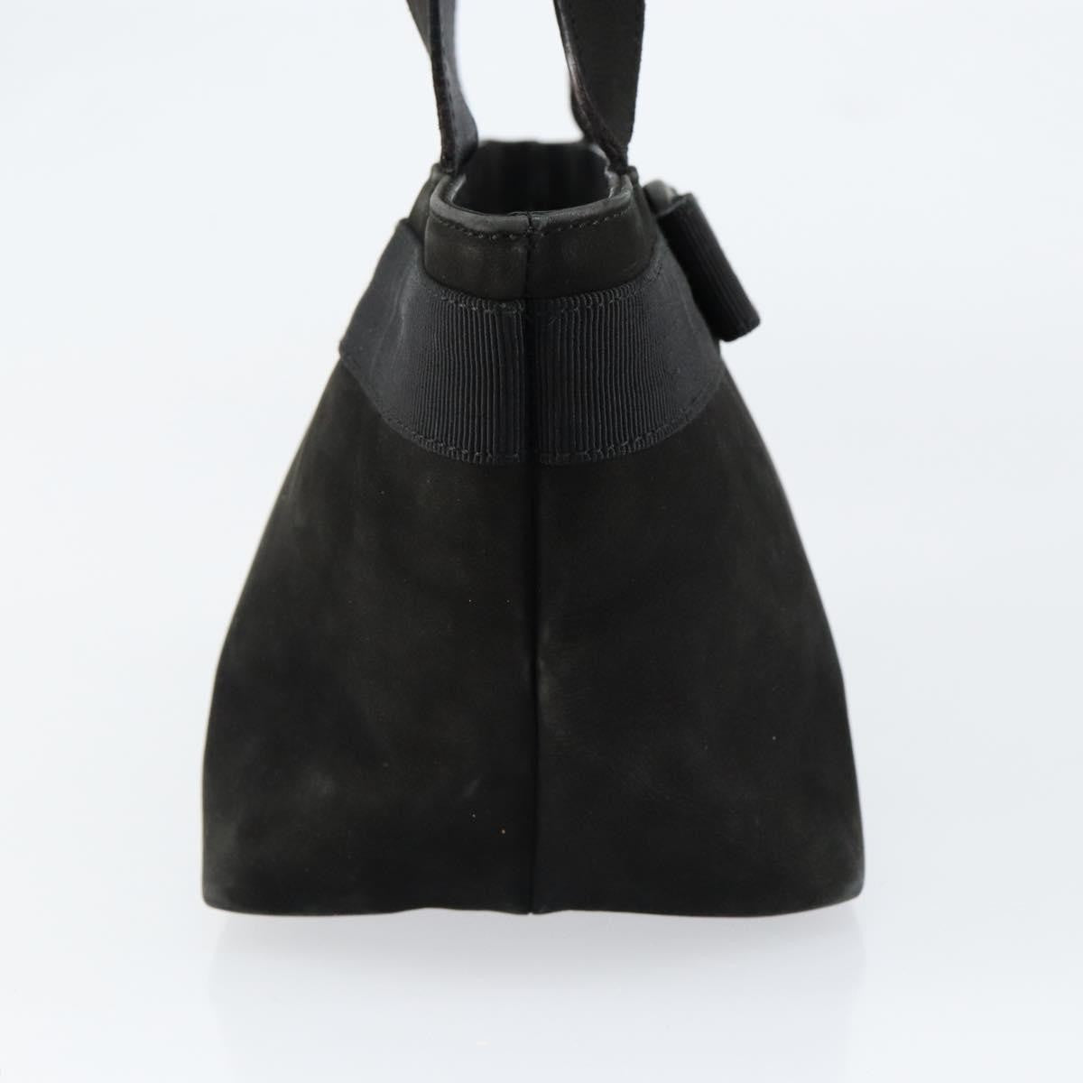 Salvatore Ferragamo Vala Suede Black Suede Handbag (Pre-Owned)