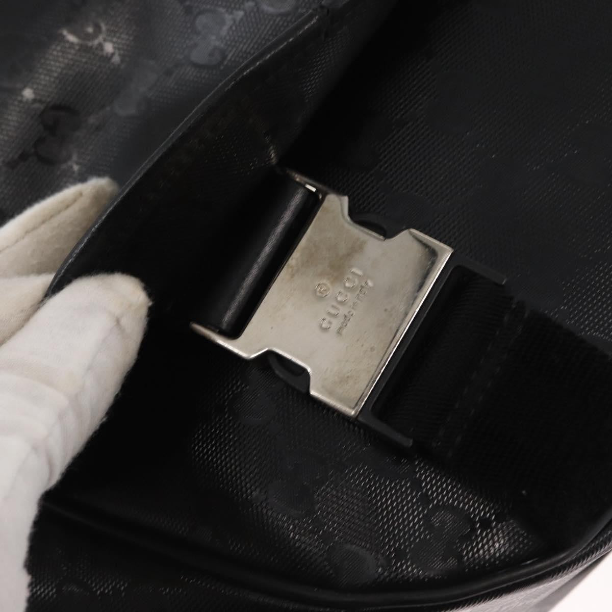 Gucci 500 Web Double Buckle Messenger Gg Imprime Black Canvas Shoulder Bag Bag (Pre-Owned)
