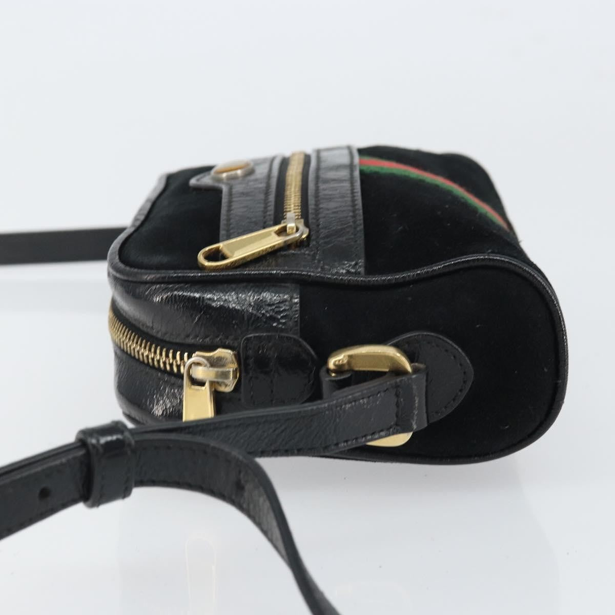 Gucci Ophidia Suede Black Suede Shoulder Bag Bag (Pre-Owned)