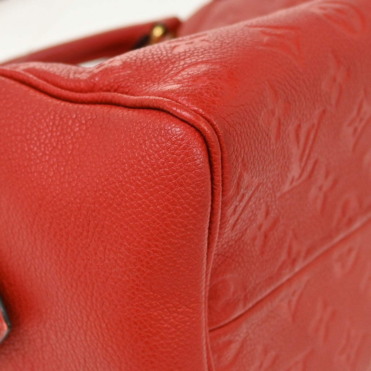 Louis Vuitton Speedy Bandouliere Nm Monogram Empreinte Leather Red Leather Handbag (Pre-Owned)