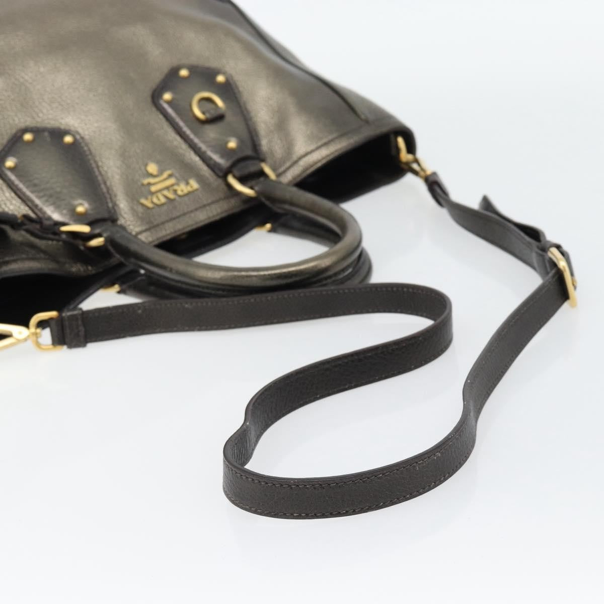 Prada Braided Handle Open Tote Vitello Daino Gold Leather Tote Bag Bag (Pre-Owned)