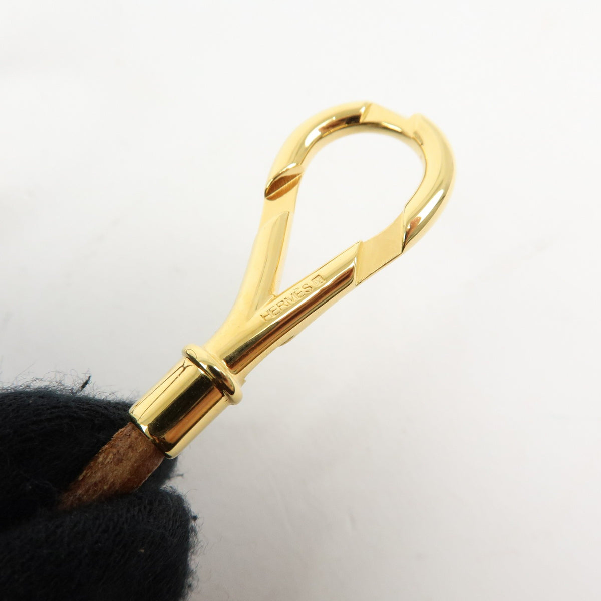 Hermes Jumbo Hook Choker Woven Leather And Metal Brown Leather Necklace Jewelry (Pre-Owned)