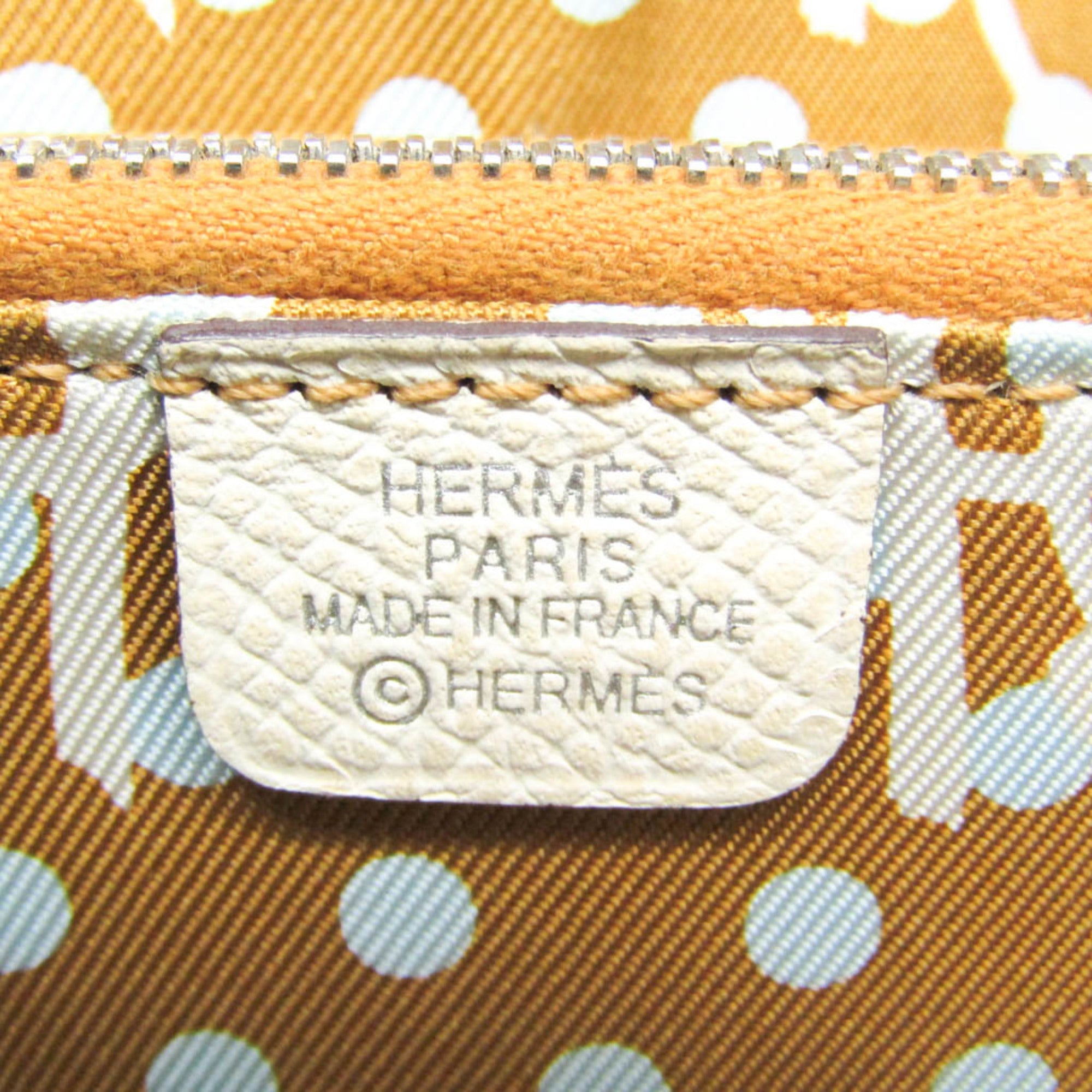 Hermes Azap Zip Around Silk'in Epsom Beige Leather Wallets Accessory (Pre-Owned)