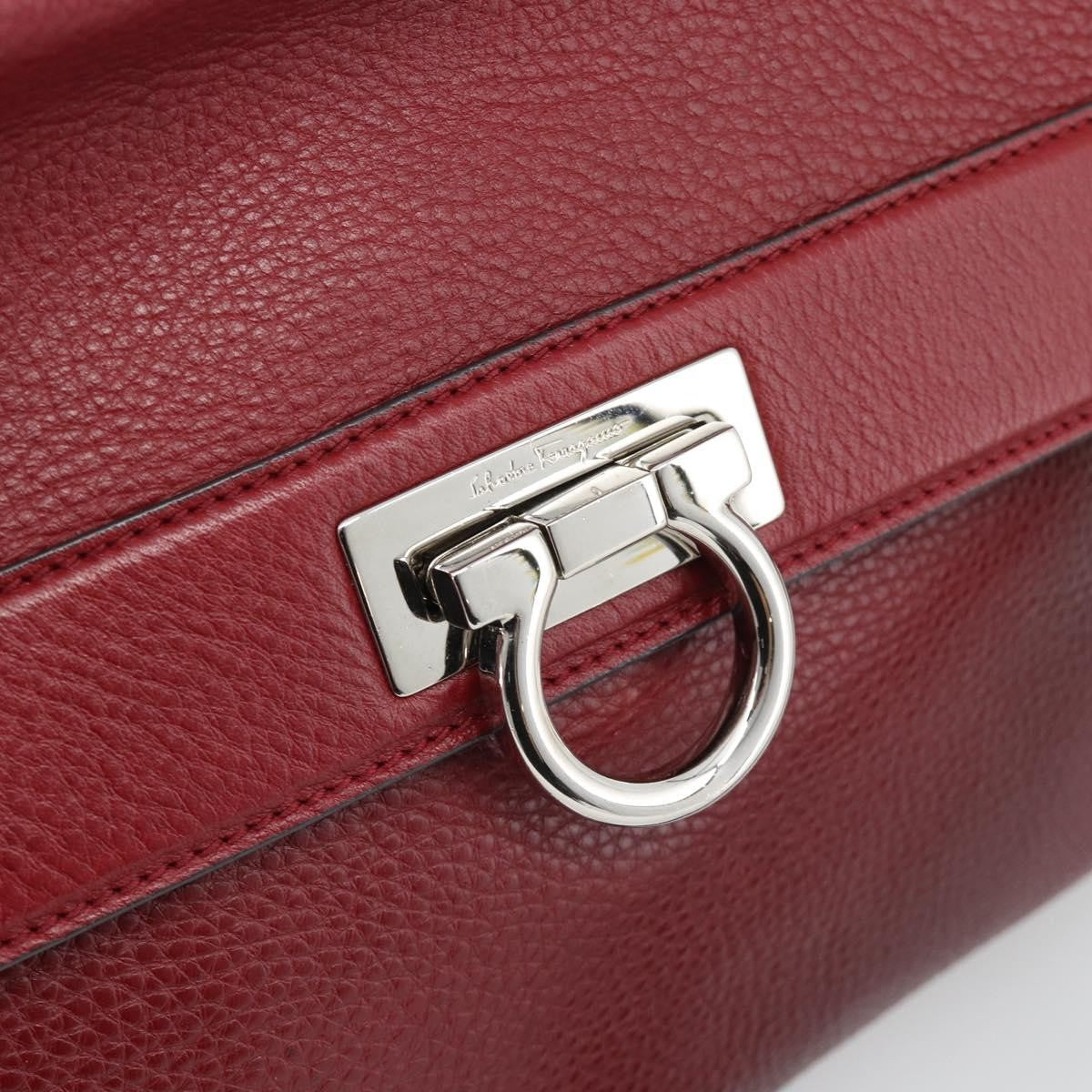 Salvatore Ferragamo Sofia Satchel Leather Red Leather Handbag (Pre-Owned)