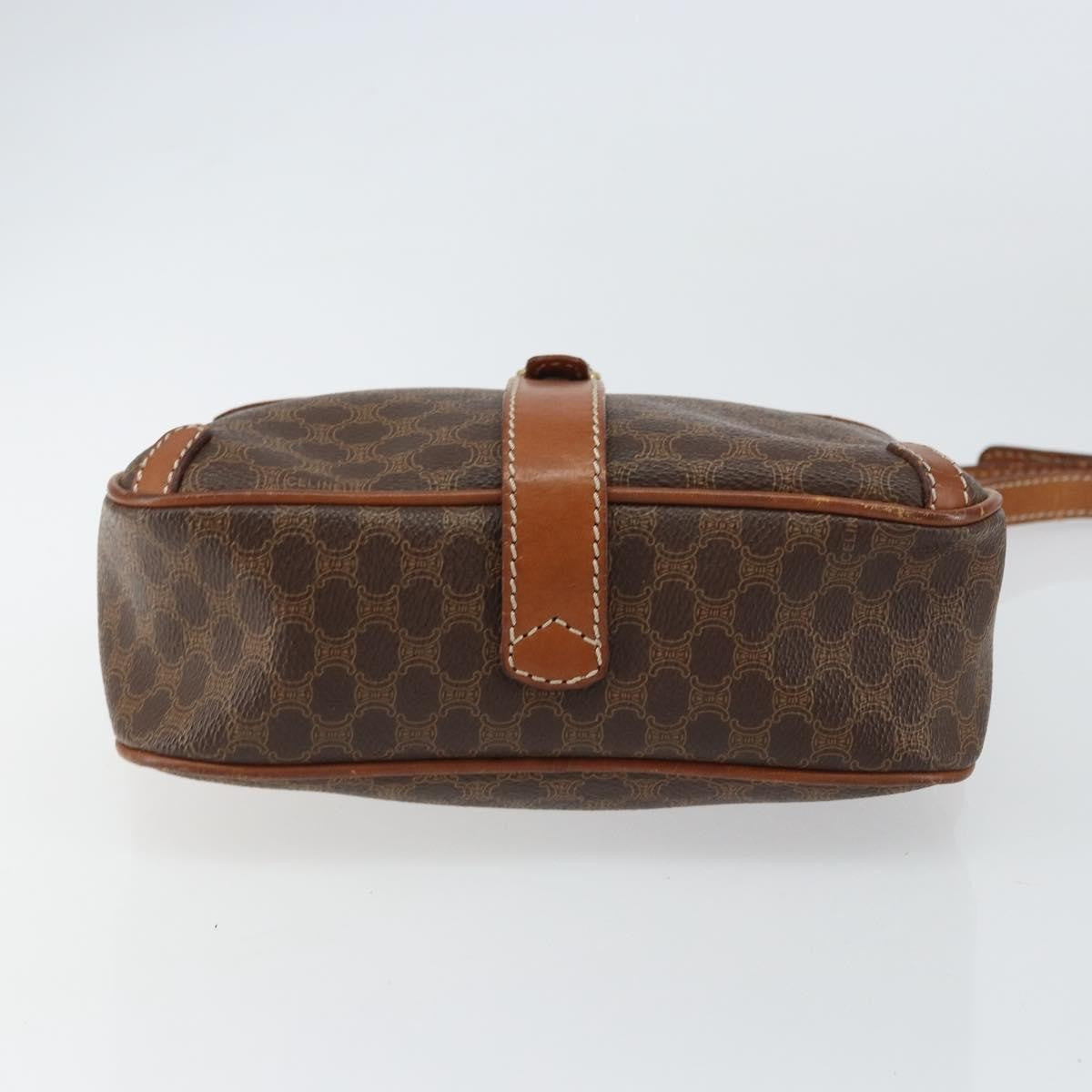 Celine Vintage Macadam Canvas And Leather Brown Canvas Shoulder Bag Bag (Pre-Owned)