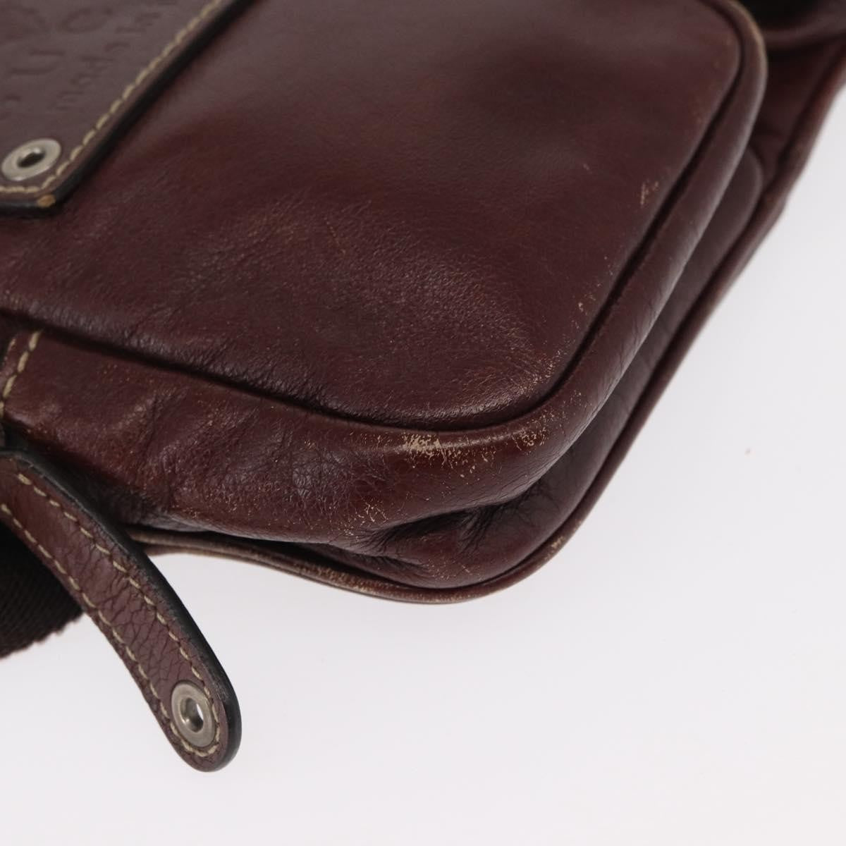 Gucci Belt Leather Burgundy Leather Shoulder Bag Bag (Pre-Owned)