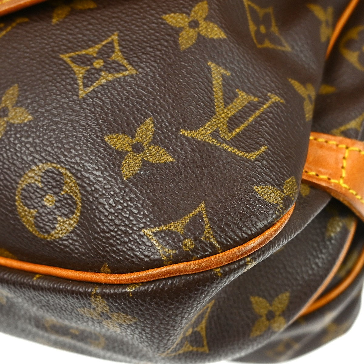Louis Vuitton Saumur Monogram Brown Canvas Shoulder Bag Bag (Pre-Owned)