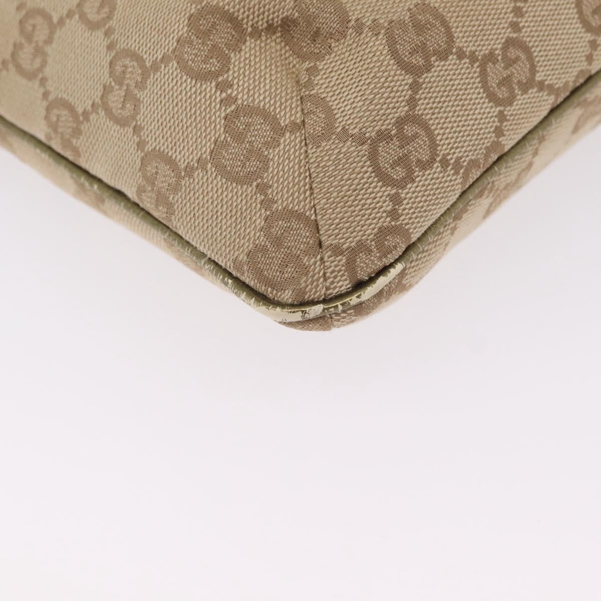 Gucci Web Strap Messenger Gg Coated Canvas Beige Canvas Handbag (Pre-Owned)