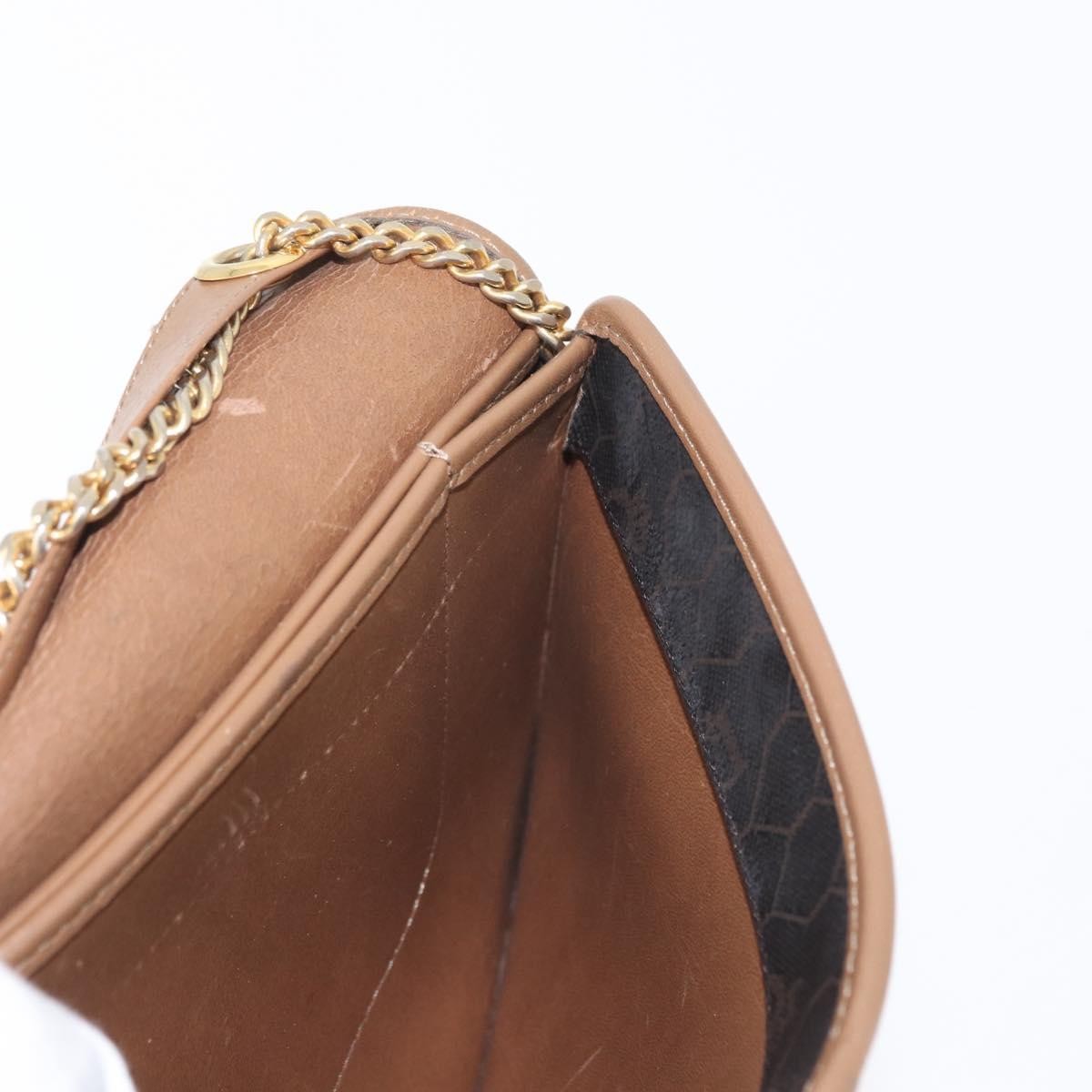 Christian Dior Vintage Honeycomb Chain Canvas Black Pvc Shoulder Bag Bag (Pre-Owned)
