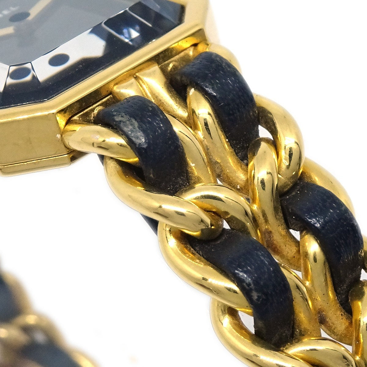 Chanel Premiere Rock Quartz Plated Metal And Leather Watch (Pre-Owned)
