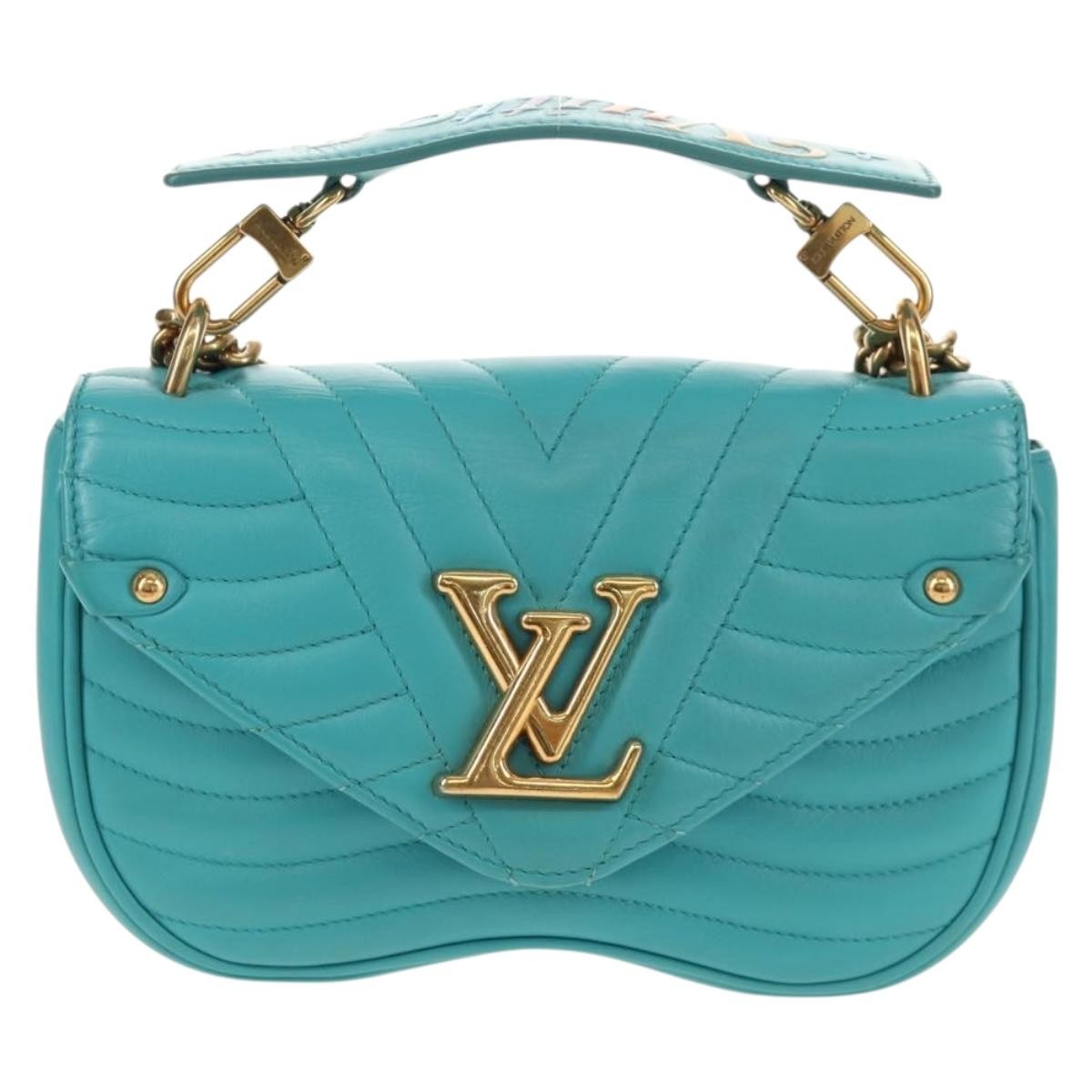 Louis Vuitton New Wave Chain Quilted Leather Blue Leather Shoulder Bag Bag (Pre-Owned)