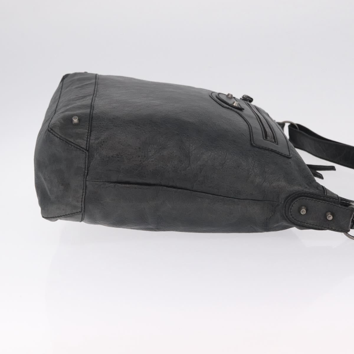 Balenciaga Arena Day Messenger Classic Studs Leather Black Leather Handbag (Pre-Owned)