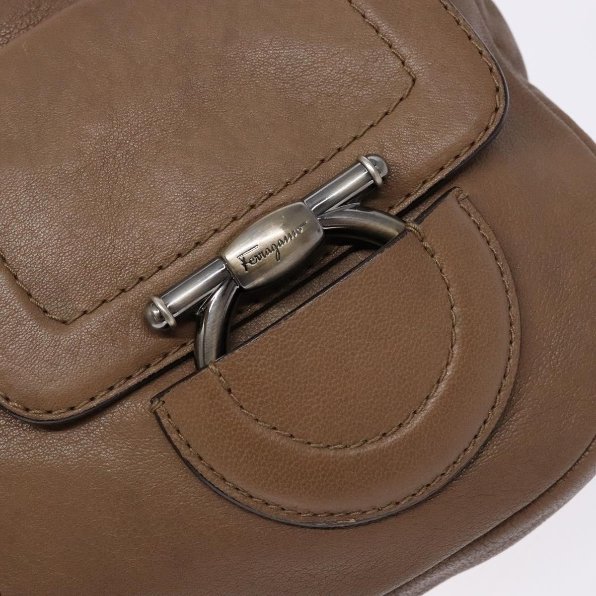 Salvatore Ferragamo Vintage Leather Brown Leather Handbag (Pre-Owned)