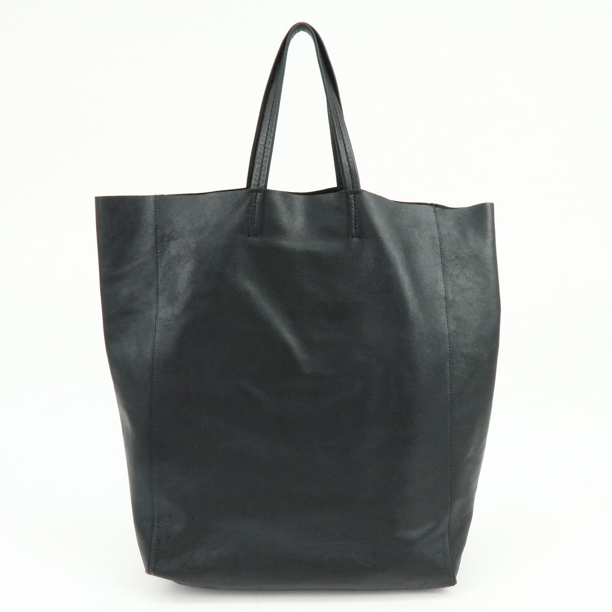 Celine Vertical Cabas Leather Black Leather Tote Bag Bag (Pre-Owned)