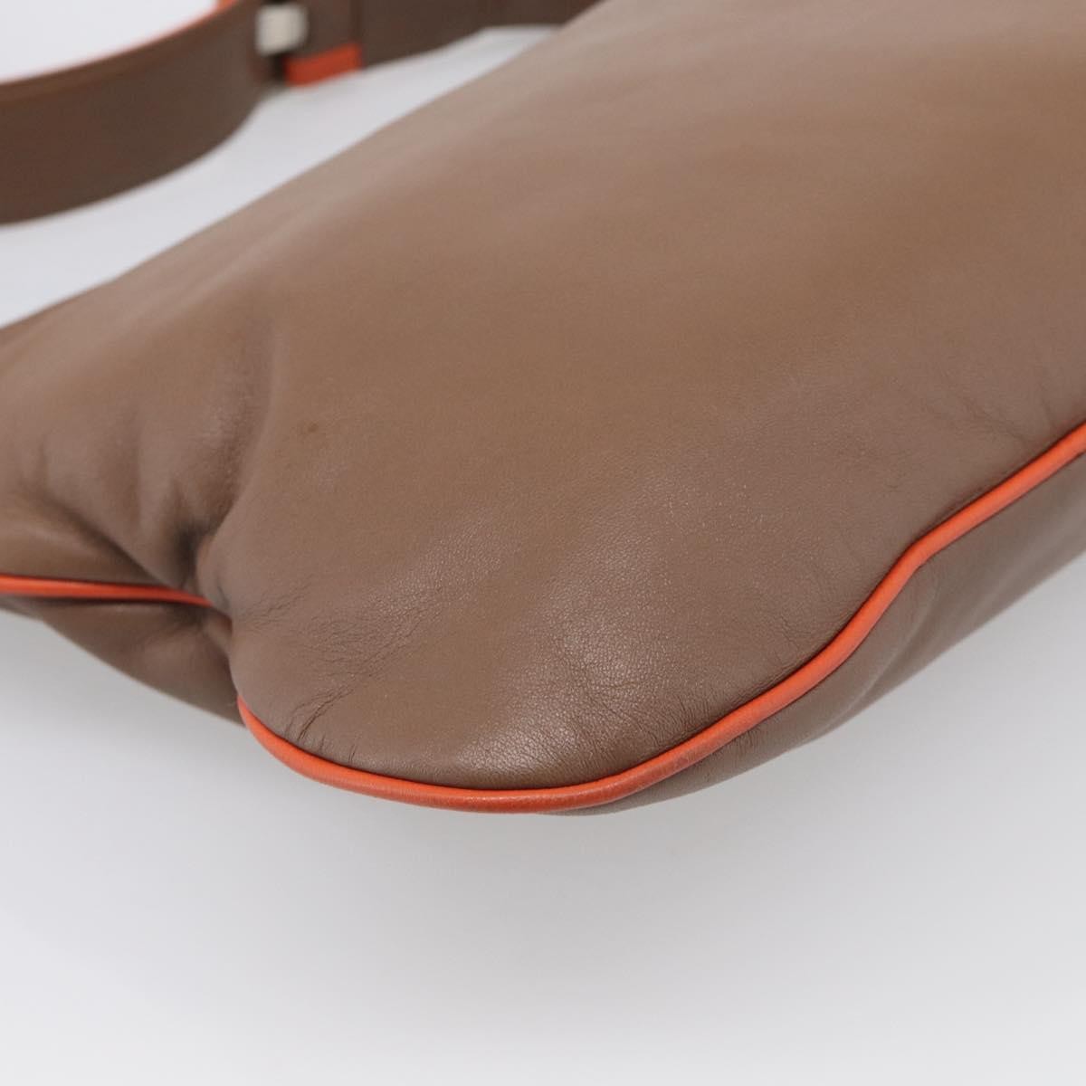 Loewe Shoulder Bag Leather Brown Leather Shoulder Bag Bag (Pre-Owned)
