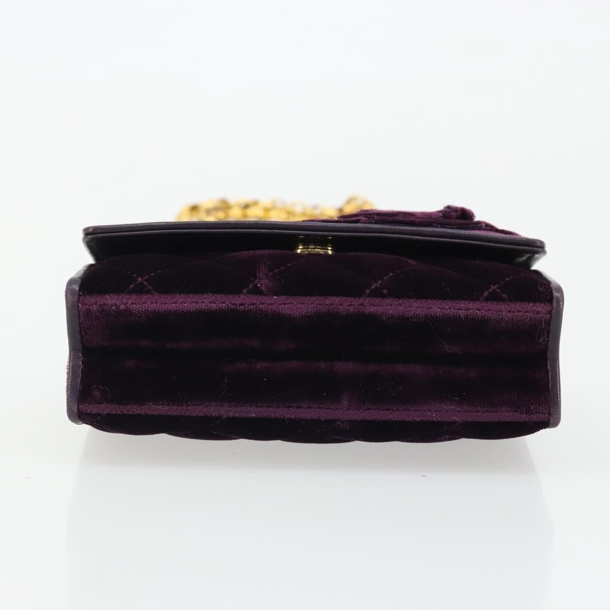 Chanel Wallet On Chain Quilted Velvet Purple Velvet Handbag (Pre-Owned)