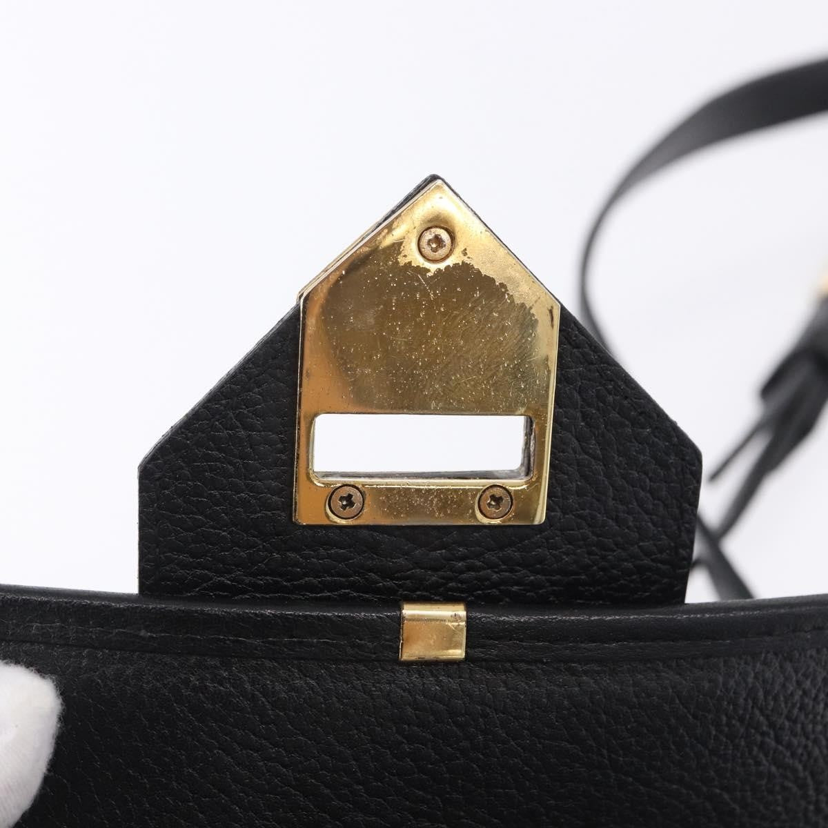 Saint Laurent Vintage Shoulder Bag Leather Black Leather Shoulder Bag Bag (Pre-Owned)
