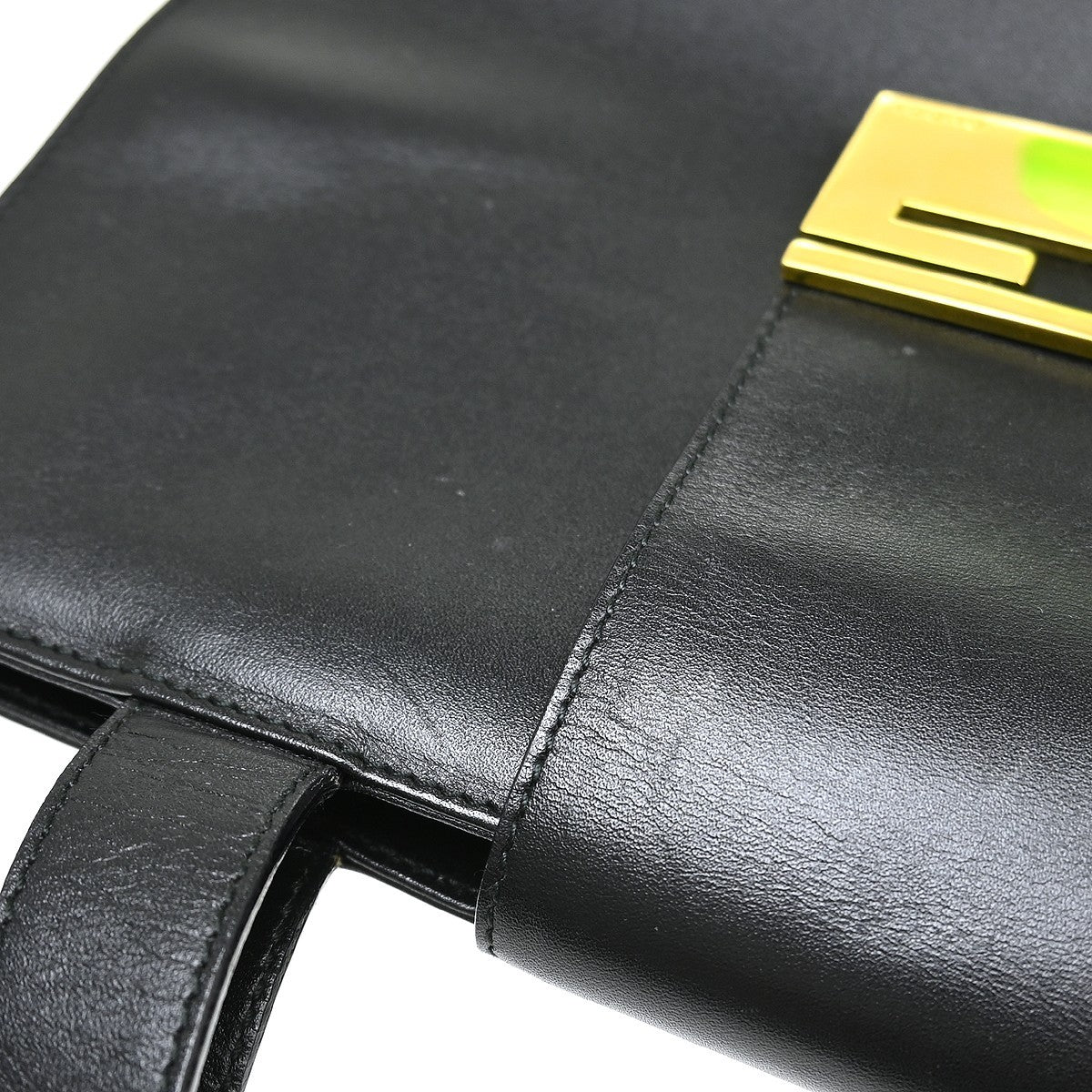 Gucci Vintage Square G Leather Black Leather Handbag (Pre-Owned)