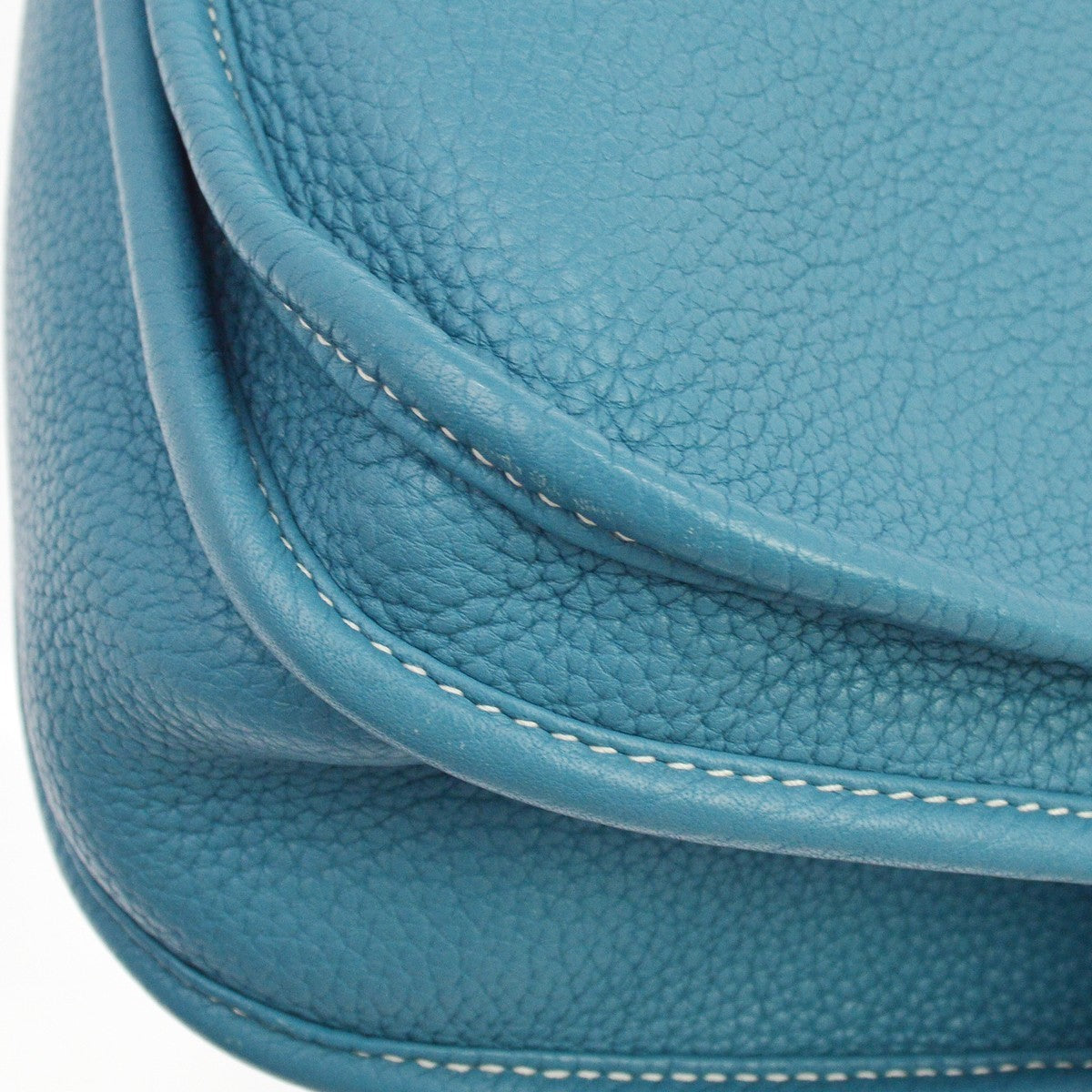 Hermes Evelyne Bag Gen Iii Clemence Blue Leather Shoulder Bag Bag (Pre-Owned)