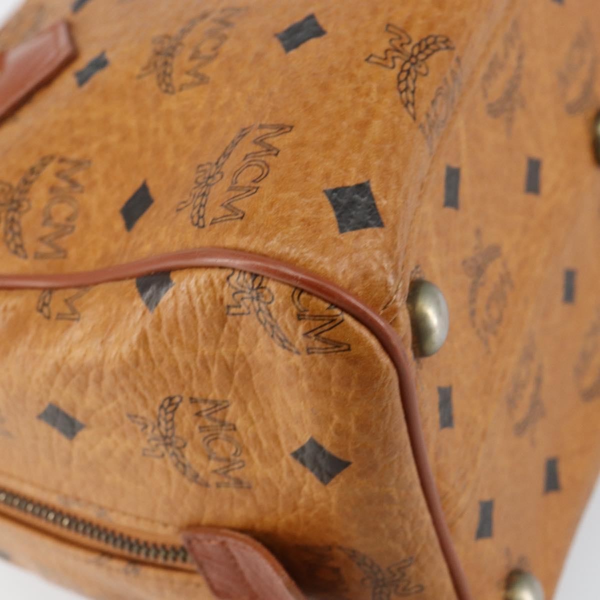MCM Visetos Logogramme Leather Brown Leather Handbag (Pre-Owned)
