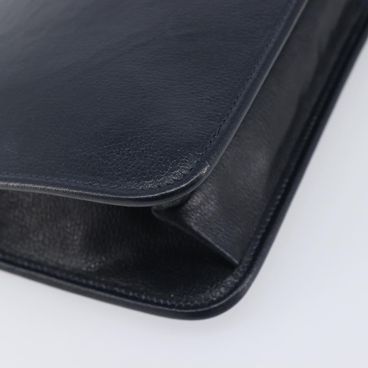 Christian Dior Homme Logo Clutch Leather Navy Leather Clutche & Pouche Bag (Pre-Owned)