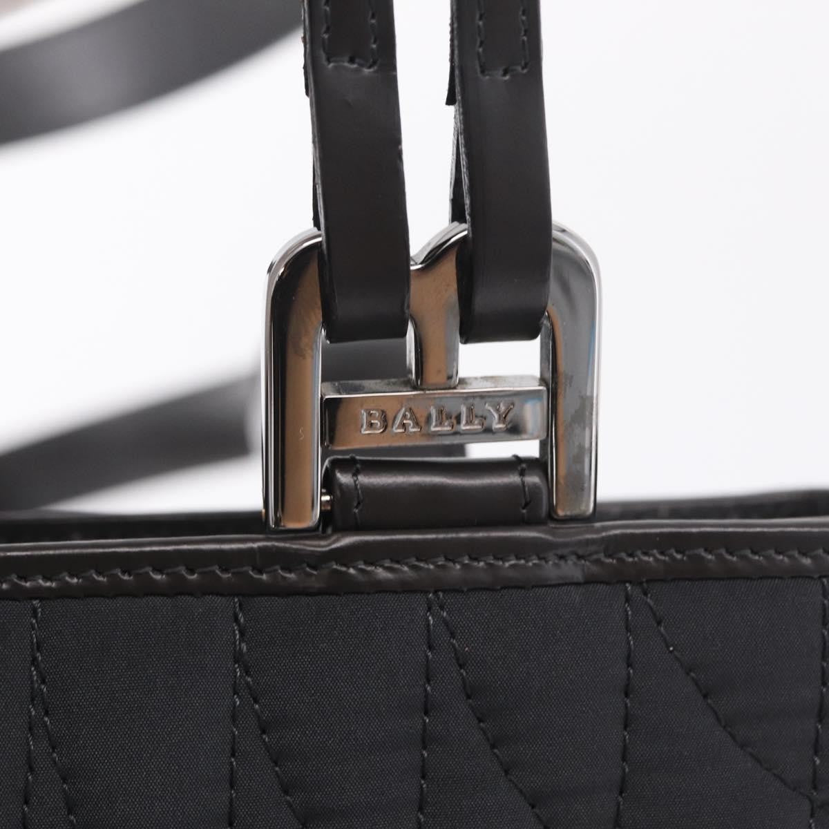 Bally Handbag Quilted Nylon Black Nylon Handbag (Pre-Owned)