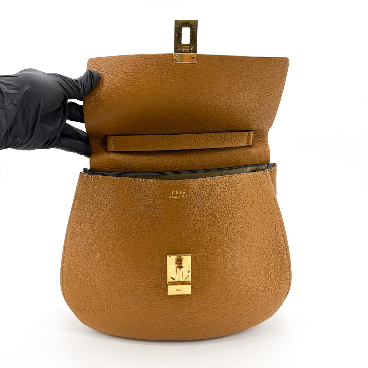 Chloe Drew Leather Brown Leather Crossbody Bag Bag (Pre-Owned)