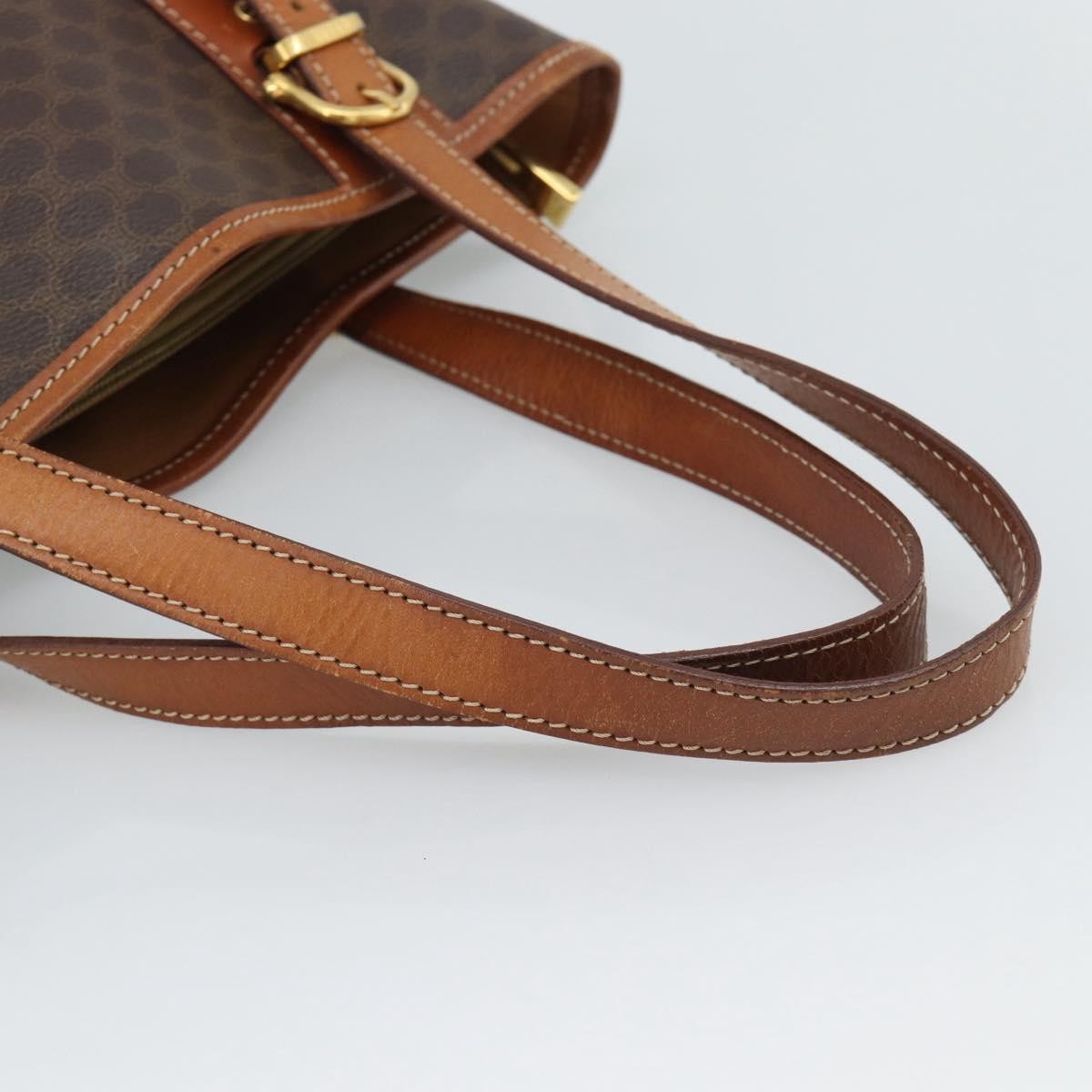 Celine Vintage Macadam Canvas And Leather Brown Canvas Tote Bag Bag (Pre-Owned)