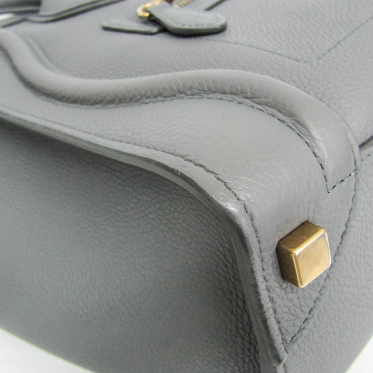 Celine Luggage Smooth Leather Gray Leather Handbag (Pre-Owned)