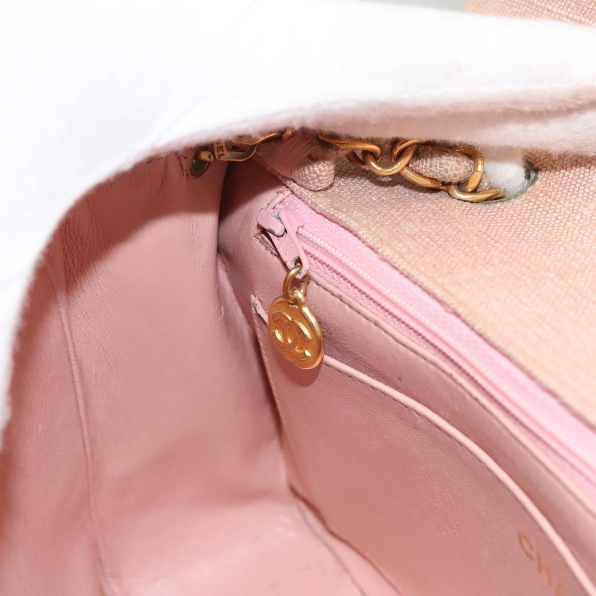 Chanel Vintage Diana Flap Quilted Canvas Pink Canvas Shoulder Bag Bag (Pre-Owned)