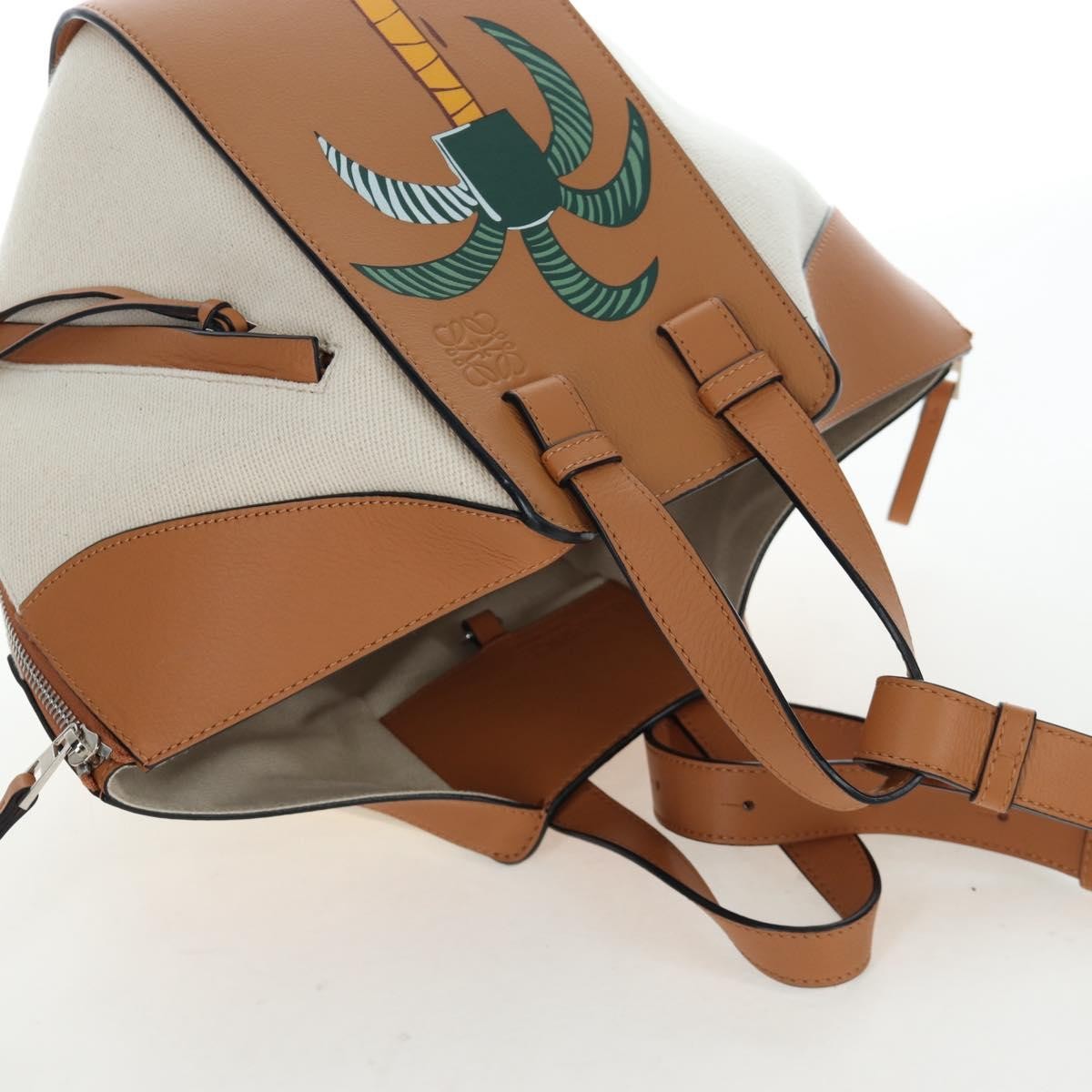 Loewe Ken Price Hammock Printed Leather And Canvas Beige Canvas Handbag (Pre-Owned)